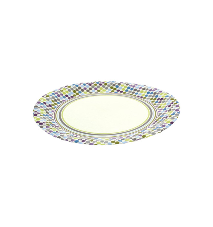 Paper Plate "Rayas y Topos" Design 23cm (504 Units) Paper Plate "Rayas y Topos" Design 23cm (504 Units)
