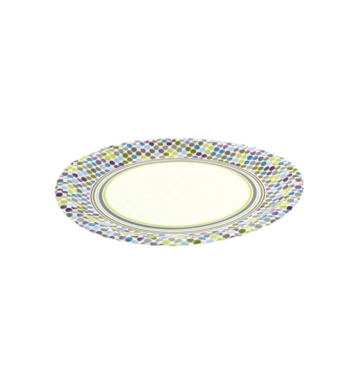 Paper Plate "Rayas y Topos" Design 18cm (504 Units)