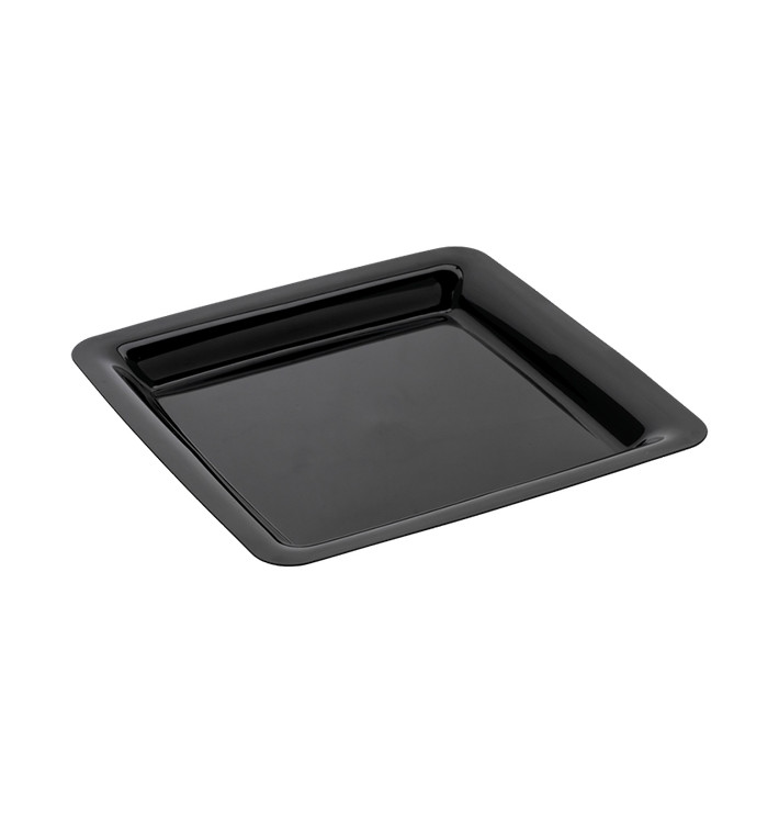 Plastic Plate Square shape Extra Rigid Black 22,5x22,5cm (200 Units) Plastic Plate Square shape Extra Rigid Black 22,5x22,5cm (200 Units)
