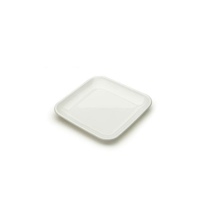 Plastic Tasting Plate PS White 6x6x1 cm 