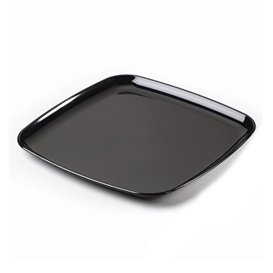 Plastic Tray Square Shape Hard Black 30x30cm (25 Uds)