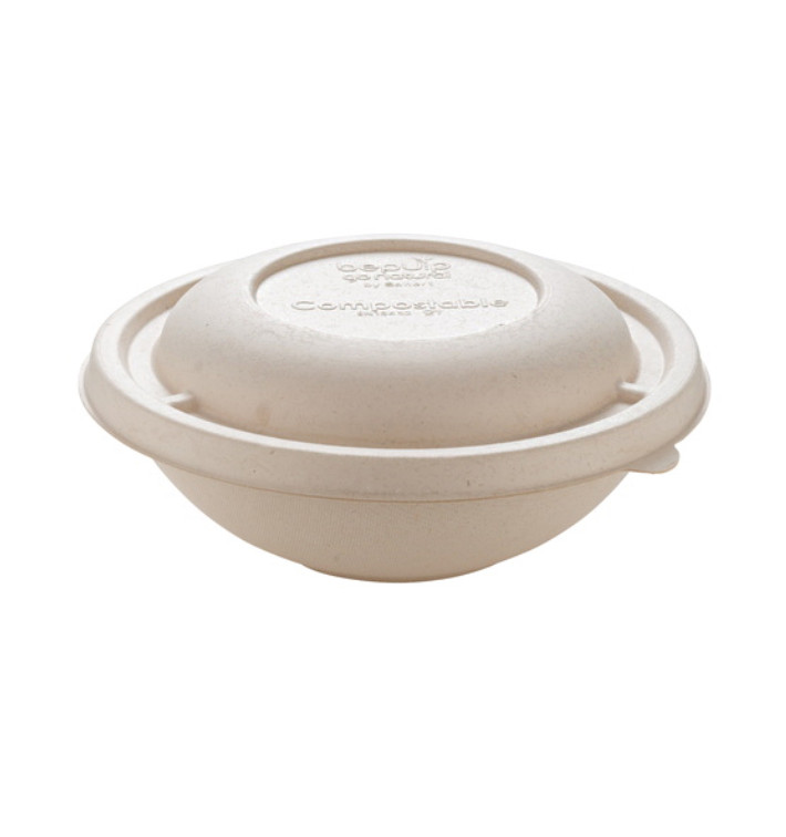 Sugarcane Bowl "Buddha" with Lid 1000ml Ø17x18cm (90 Units) Sugarcane Bowl "Buddha" with Lid 1000ml Ø17x18cm (90 Units)