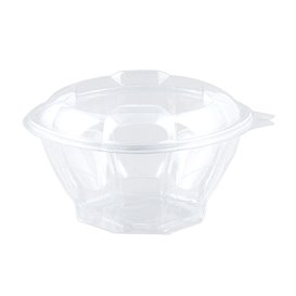 Plastic Hinged Salad Bowl PLA Round Shape 750ml (50 Units)