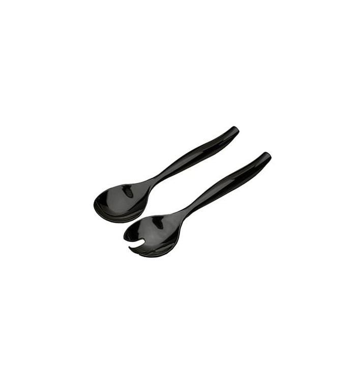 Plastic Spoon and Fork PS Salad Black Plastic Spoon and Fork PS Salad Black
