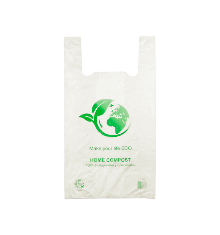 Plastic T-Shirt Bag 100% Biodegradable 35x45 cm (100 Units) Plastic T-Shirt Bag 100% Biodegradable 35x45 cm (100 Units)