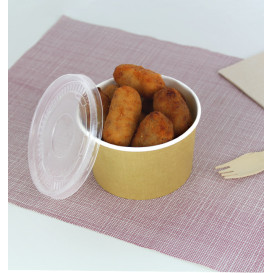 Paper Soup Bowl with Lid Kraft PP 16 Oz/473ml (25 Units) 