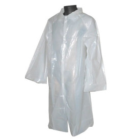 Disposable Lab Coat PE with Closure Button White (10 Unit) 