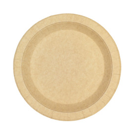 Paper Plate Round Greaseproof Shape Kraft Ø18cm 195g/m² (50 Units) 