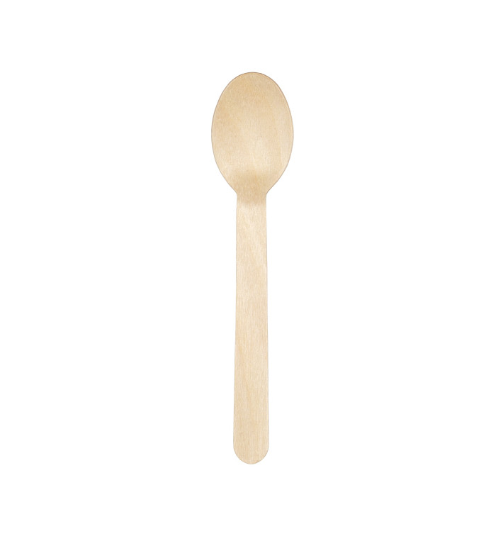 Disposable Wooden Spoon 16cm (25 Units) Disposable Wooden Spoon 16cm (25 Units)