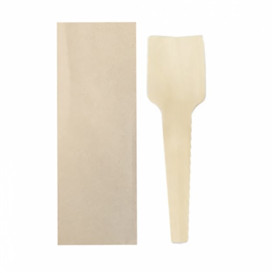 Wooden Ice Cream Spoon Wrapped 9,5cm (50 Units)  