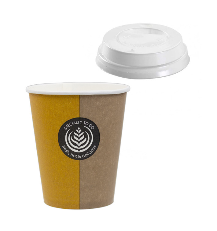 Paper Cup "Specialty" 6 Oz/180ml + Lid Ø7,0cm (1000 Units) Paper Cup "Specialty" 6 Oz/180ml + Lid Ø7,0cm (1000 Units)