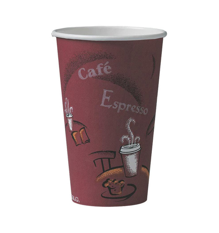 Paper Cup "Bistro" 16 Oz/500ml Ø8,9cm (50 Units) Paper Cup "Bistro" 16 Oz/500ml Ø8,9cm (50 Units)