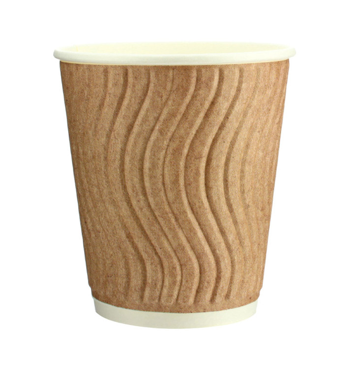 Paper Cup Ripple Wall Kraft 9 Oz/270ml Ø8,0cm (30 Units) Paper Cup Ripple Wall Kraft 9 Oz/270ml Ø8,0cm (30 Units)