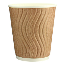 Paper Cup Ripple Wall Kraft 9 Oz/270ml Ø8,0cm (1.050 Units)