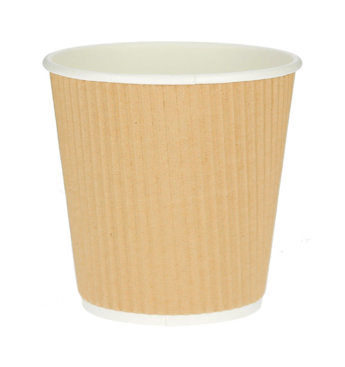 Paper Cup "Ripple Kraft" Brown 4 Oz/120ml Ø6,2cm (1000 Units) Paper Cup "Ripple Kraft" Brown 4 Oz/120ml Ø6,2cm (1000 Units)