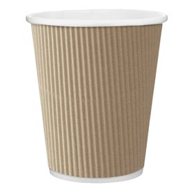 Paper Cup "Ripple Kraft" Brown 8 Oz/250ml Ø8cm (25 Units)