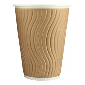 Paper Cup Ripple Wall Kraft 12 Oz/360ml Ø9,0cm (37 Units)