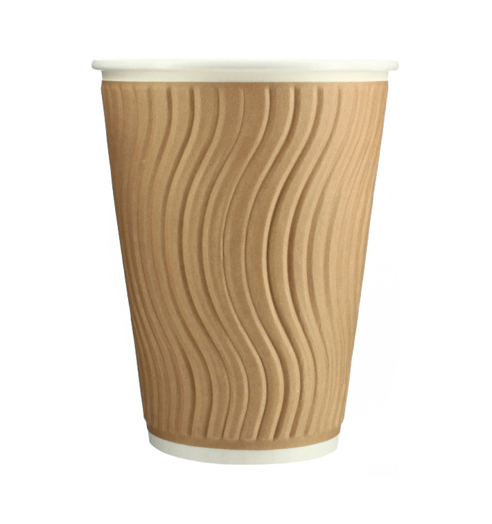 Paper Cup Ripple Wall Kraft 12 Oz/360ml Ø9,0cm (740 Units) Paper Cup Ripple Wall Kraft 12 Oz/360ml Ø9,0cm (740 Units)