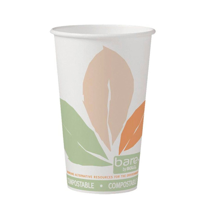 Paper Cup PLA "Bare" 16 Oz/500ml Ø8,9cm (50 Units) Paper Cup PLA "Bare" 16 Oz/500ml Ø8,9cm (50 Units)