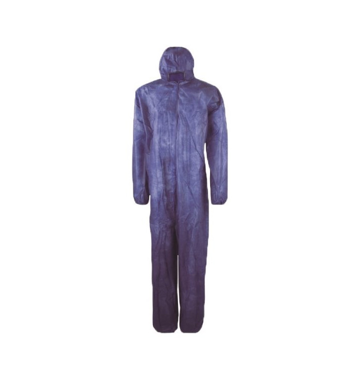 Disposable Plastic Coverall "TST" PP Hood Zipper Size XL Blue (1 Unit) 