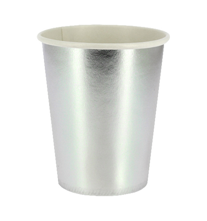 Paper Cup Silver 9Oz/240ml "Party" (10 Units) Paper Cup Silver 9Oz/240ml "Party" (10 Units)