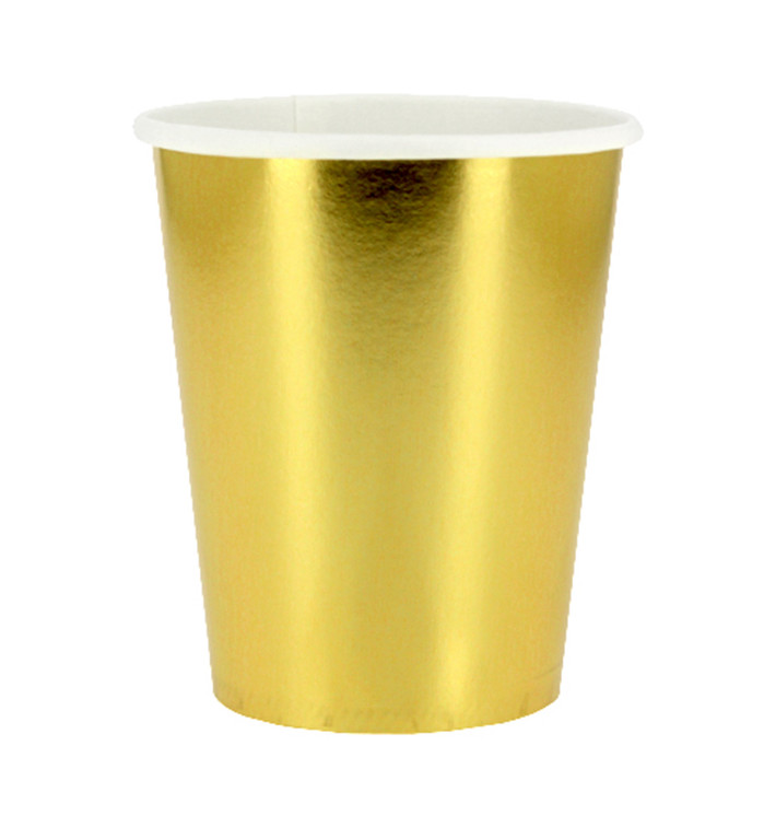 Paper Cup Gold 9Oz/240ml "Party" (10 Units) Paper Cup Gold 9Oz/240ml "Party" (10 Units)
