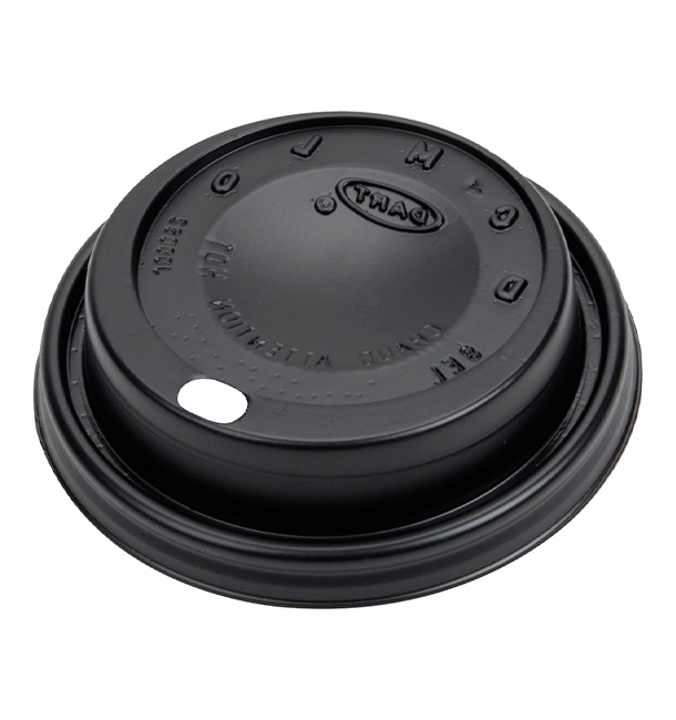 Plastic Lid with Hole PS for Foam Cup Ø8,1cm (100 Units)