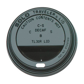 Lid for Cup Hole 6 and 8 Oz Black Ø8,0cm (100 Units)