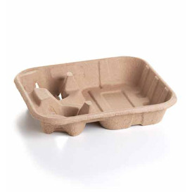 Paper Cup Carrier with 2 Holes and Food Tray (250 Units)