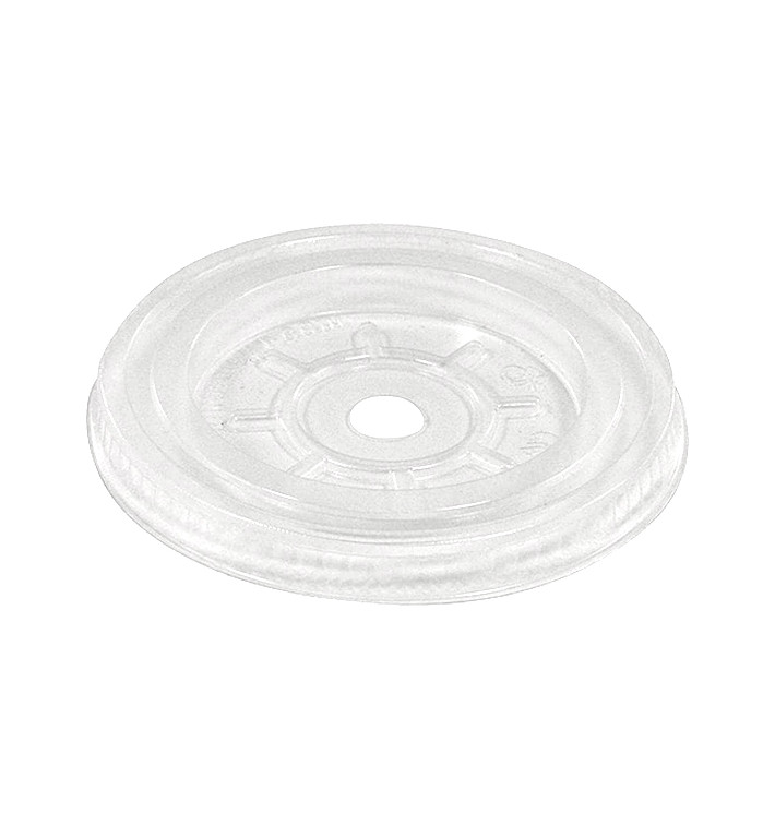 Plastic Lid with Hole PLA Flat Clear Ø7,8cm (3000 Units) Plastic Lid with Hole PLA Flat Clear Ø7,8cm (3000 Units)
