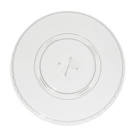Plastic Lid with Straw Slot PET Crystal Flat Ø7,8cm (1250 Units)
