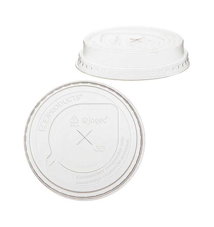 Plastic Lid with Straw Slot PLA for Cornstarch Cup 205,295ml (50 Units) Plastic Lid with Straw Slot PLA for Cornstarch Cup 205,295ml (50 Units)