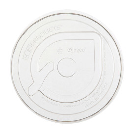 Plastic Lid PLA for Cornstarch Cup 265,355,590ml (100 Units)