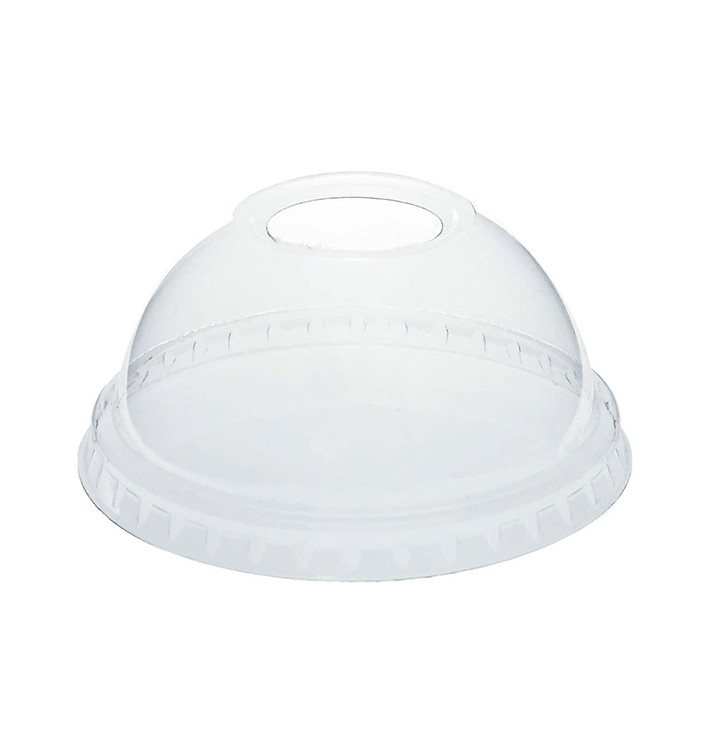 Plastic Dome Lid with Hole PLA Clear Ø9,5cm (2000 Units) Plastic Dome Lid with Hole PLA Clear Ø9,5cm (2000 Units)