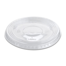 Plastic Lid PET Crystal Flat Ø9,4cm (100 Units) 