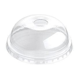 Plastic Dome Lid with Hole PET Crystal Ø9,4cm (1000 Units)