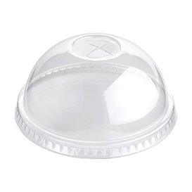 Plastic Dome Lid with Straw Slot PET Crystal Ø9,4cm (100 Units) 