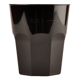 Plastic Cup for Cocktail PP Black Ø8,4cm 270ml (420 Units)