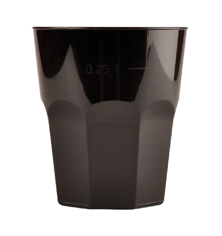 Plastic Cup for Cocktail PP Black Ø8,4cm 270ml (420 Units)