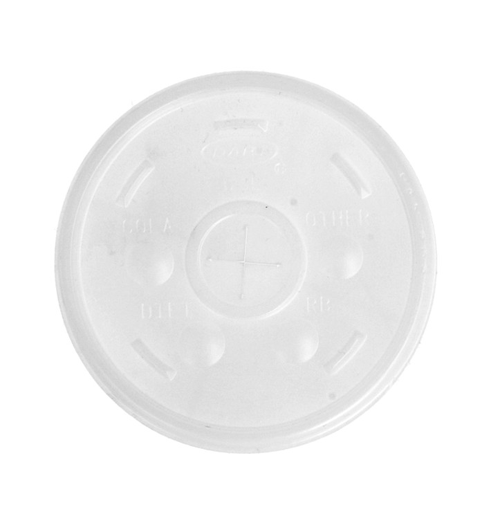 Plastic Lid with Straw Slot PS Ø8,9cm for Foam Cup (100 Units) Plastic Lid with Straw Slot PS Ø8,9cm for Foam Cup (100 Units)