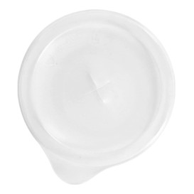 Plastic Lid with Straw Slot PS Easy Open Clear Flat Ø8cm (100 Units) 