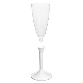 Plastic Stemmed Flute Sparkling Wine White 120ml 2P (40 Units)