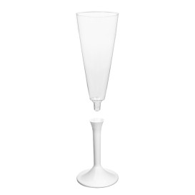 Plastic Stemmed Flute Sparkling Wine White 160ml 2P (40 Units)