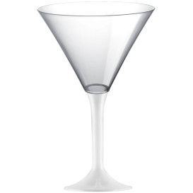 Plastic Stemmed Glass Cocktail White 185ml 2P (40 Units)