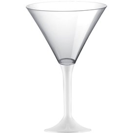 Plastic Stemmed Glass Cocktail White 185ml 2P (200 Units)