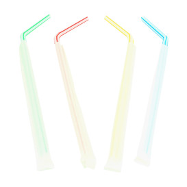 Plastic Straw Flexible PS Paper wrapped Striped Ø0,5cm 23cm (250 Units)