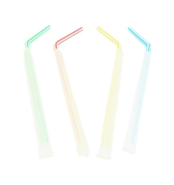 Plastic Straw Flexible PS Paper wrapped Striped Ø0,5cm 23cm (250 Units) Plastic Straw Flexible PS Paper wrapped Striped Ø0,5cm 23cm (250 Units)