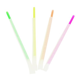 Plastic Straw Straight PS Fluorescent Wrapped Ø0,6cm 20cm (1000 Units)