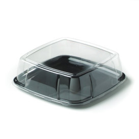 Plastic Tray Hard Black with Lid 27x27cm (25 Uds)