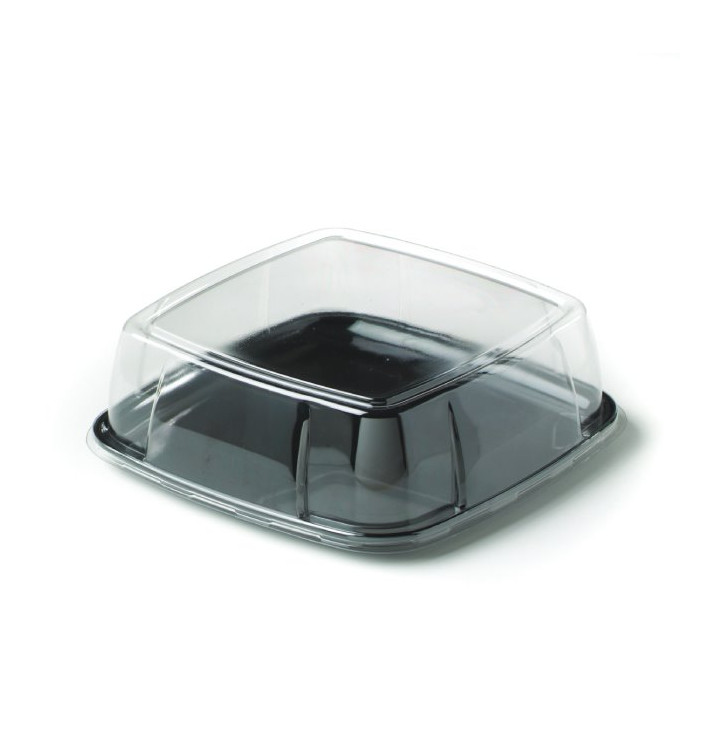 Plastic Tray Hard Black with Lid 27x27cm (25 Uds) Plastic Tray Hard Black with Lid 27x27cm (25 Uds)